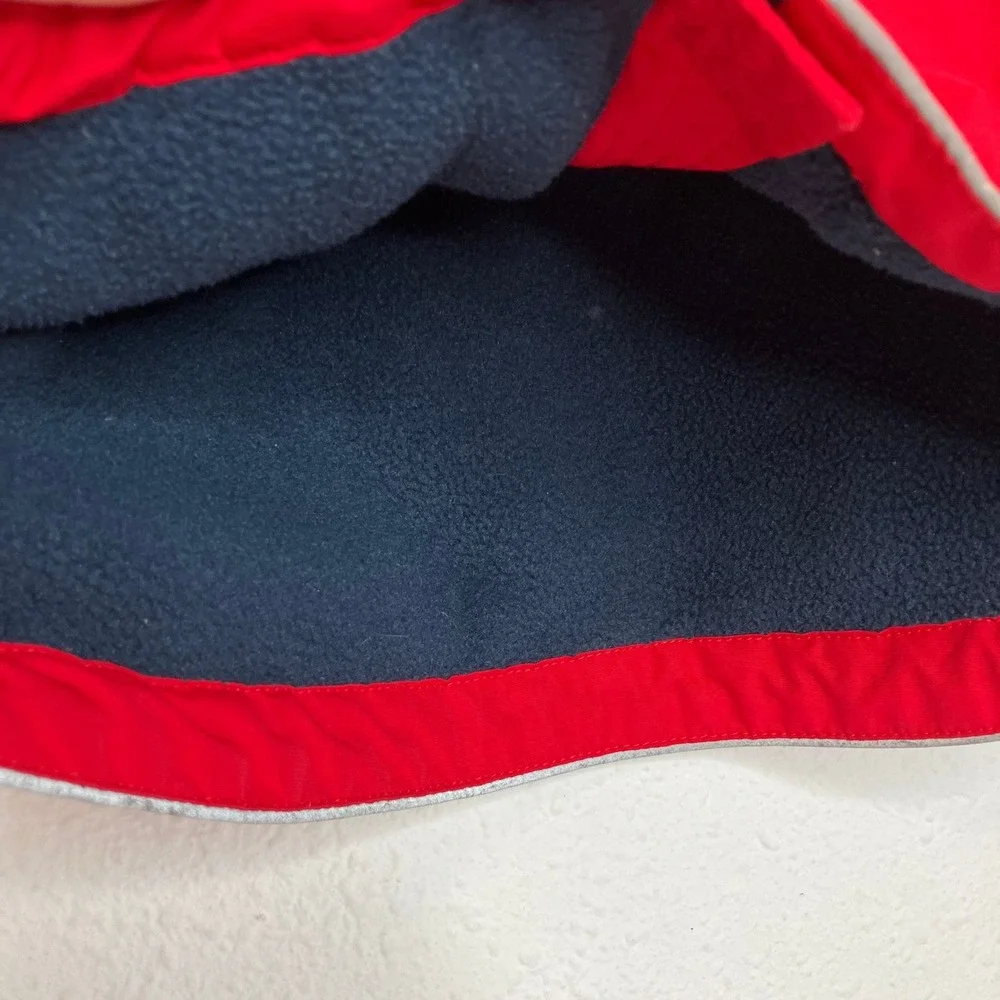 Lands' End Kids Hooded Jacket Red Navy Insulated Winter Size 12-18‎ months